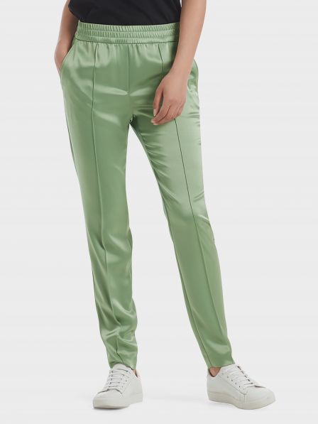 satin stretch pants