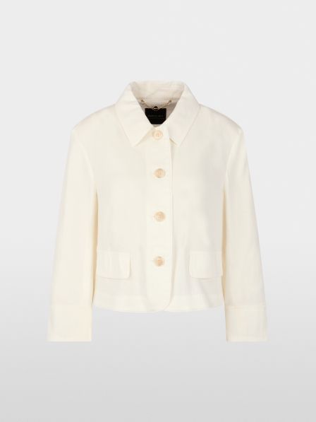Veste courte en lin et viscose | marc-cain.com/fr